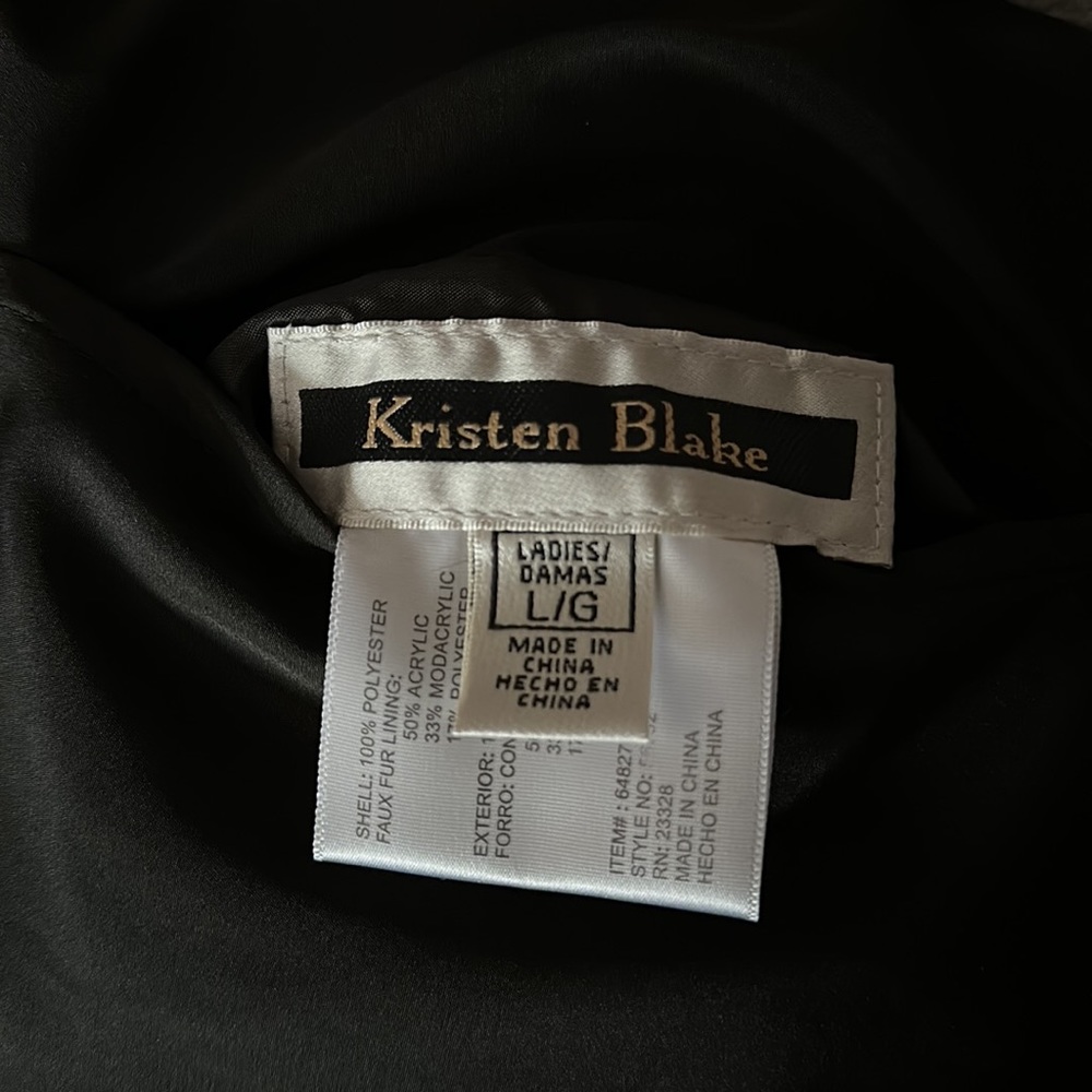 Women’s Kristen Blake faux chinchilla fur reversible vest; size large - Picture 4 of 9